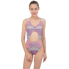 Ramen Kawaii Aesthetic Pink Center Cut Out Swimsuit by Cemarart