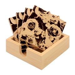 Flower Roses Bamboo Coaster Set by Cemarart