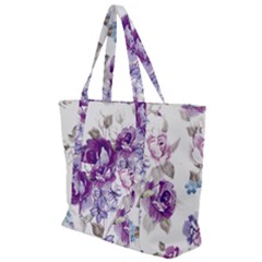 Flower-floral-design-paper-pattern-purple-watercolor-flowers-vector-material-90d2d381fc90ea7e9bf8355 Zip Up Canvas Bag by saad11