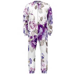 Flower-floral-design-paper-pattern-purple-watercolor-flowers-vector-material-90d2d381fc90ea7e9bf8355 Onepiece Jumpsuit (men) by saad11