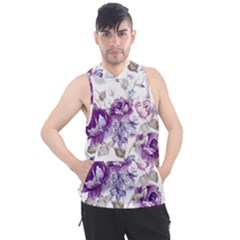 Flower-floral-design-paper-pattern-purple-watercolor-flowers-vector-material-90d2d381fc90ea7e9bf8355 Men s Sleeveless Hoodie by saad11