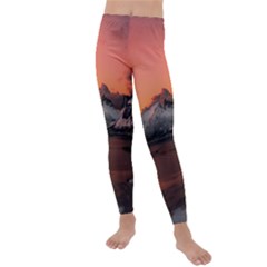 Surreal Mountain Landscape Lake Kids  Lightweight Velour Leggings by Bedest