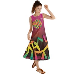 Dancing Colorful Disco Summer Maxi Dress by Bajindul