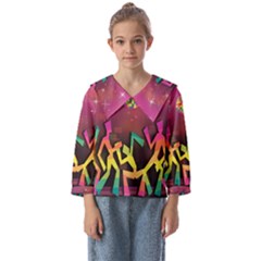 Dancing Colorful Disco Kids  Sailor Shirt by Bajindul