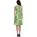Green Pattern Retro Wallpaper Sleeveless V-Neck Skater Dress with Pockets View4