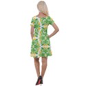 Green Pattern Retro Wallpaper Cap Sleeve Velour Dress  View2