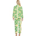 Green Pattern Retro Wallpaper Womens  Long Sleeve Velvet Pocket Pajamas Set View2