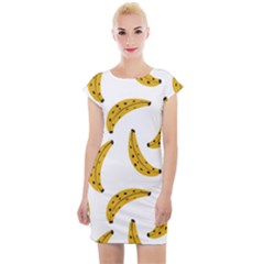 Banana Fruit Yellow Summer Cap Sleeve Bodycon Dress by Mariart