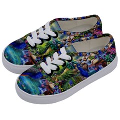 Peacocks In Garden Kids  Classic Low Top Sneakers by Ndabl3x