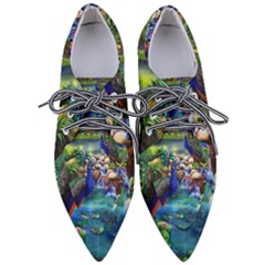 Peacocks In Garden Pointed Oxford Shoes by Ndabl3x