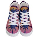 Abstract 3d Art Holiday Island Palm Tree Pink Purple Summer Sunset Water Kids  Hi-Top Skate Sneakers View1