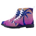 Abstract 3d Art Holiday Island Palm Tree Pink Purple Summer Sunset Water Men s High-Top Canvas Sneakers View2