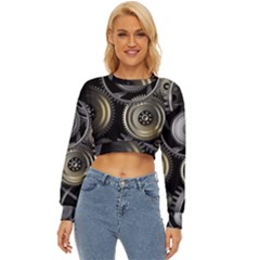 Abstract Style Gears Gold Silver Lightweight Long Sleeve Sweatshirt by Cemarart