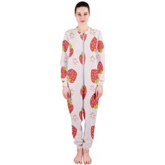 Strawberries Pattern Design Onepiece Jumpsuit (ladies) by Grandong