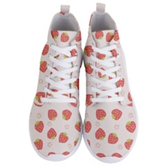 Strawberries Pattern Design Men s Lightweight High Top Sneakers by Grandong