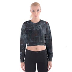 Abstract Tech Computer Motherboard Technology Cropped Sweatshirt by Cemarart