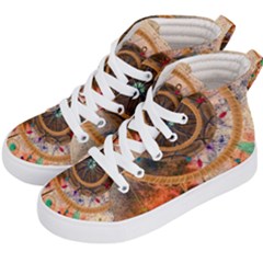 Dream Catcher Colorful Vintage Kids  Hi-top Skate Sneakers by Cemarart