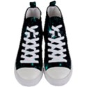 Space Time Abstract Pattern Alien Dark Green Pattern Women s Mid-Top Canvas Sneakers View1