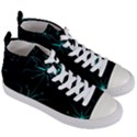 Space Time Abstract Pattern Alien Dark Green Pattern Women s Mid-Top Canvas Sneakers View3