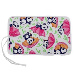 Panda Umbrella Pattern Pen Storage Case (l) by Cemarart