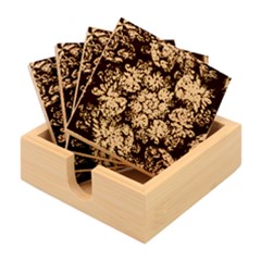 Floral Fractal 3d Art Pattern Bamboo Coaster Set by Cemarart