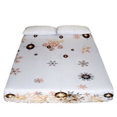 Golden-snowflake Fitted Sheet (california King Size) by saad11