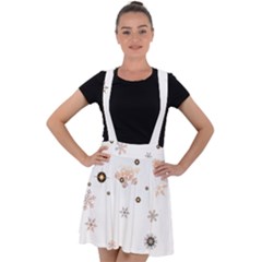 Golden-snowflake Velvet Suspender Skater Skirt by saad11