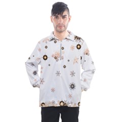 Golden-snowflake Men s Half Zip Pullover by saad11