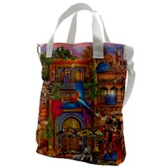 Arabian Street Art Colorful Peacock Tiger Man Parrot Horse Dancer Fantasy Canvas Messenger Bag by Cemarart