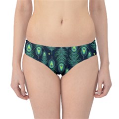 Peacock Pattern Hipster Bikini Bottoms by Cemarart