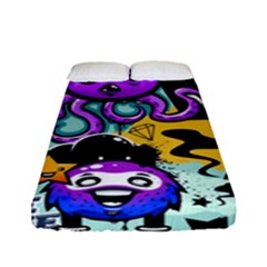 Cartoon Graffiti, Art, Black, Colorful Fitted Sheet (full/ Double Size) by nateshop