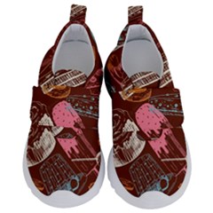 Sweet Food Seamless Pattern Kids  Velcro No Lace Shoes by Cemarart