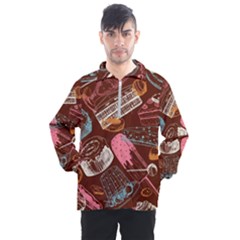 Sweet Food Seamless Pattern Men s Half Zip Pullover by Cemarart