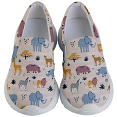 Wild Animals Seamless Pattern Kids Lightweight Slip Ons by Ndabl3x