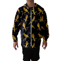 Background With Golden Birds Kids  Hooded Windbreaker by Ndabl3x