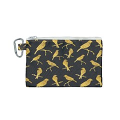 Background With Golden Birds Canvas Cosmetic Bag (small) by Ndabl3x