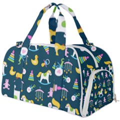 Cute Babies Toys Seamless Pattern Burner Gym Duffel Bag by Ndabl3x