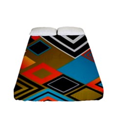 Retro Pattern Abstract Art Colorful Square Fitted Sheet (full/ Double Size) by Ndabl3x