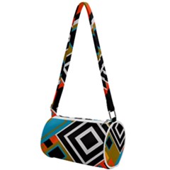 Retro Pattern Abstract Art Colorful Square Mini Cylinder Bag by Ndabl3x