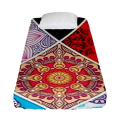 Mandala Pattern Fitted Sheet (single Size) by Ndabl3x