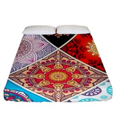 Mandala Pattern Fitted Sheet (california King Size) by Ndabl3x