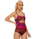 Time Wind Polishpattern Architecture Building City Cityscape Nature Pop-art Pop Surrealism  Retrowave Knot Front One-Piece Swimsuit View3