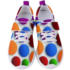 Abstract Dots Colorful Women s Velcro Strap Shoes by nateshop