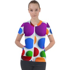 Abstract Dots Colorful Short Sleeve Zip Up Jacket by nateshop