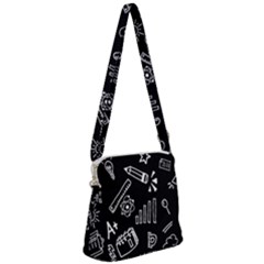 Knowledge Drawing Education Science Zipper Messenger Bag by Proyonanggan