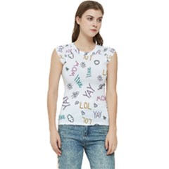 Doodle Pattern Women s Raglan Cap Sleeve T-shirt by Proyonanggan