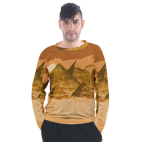 Pyramids Egypt Pyramid Desert Sand Men s Long Sleeve Raglan T-shirt by Proyonanggan