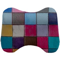 Tile, Colorful, Squares, Texture Head Support Cushion by nateshop