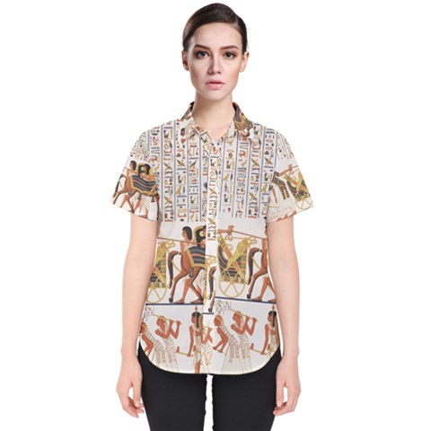 Ancient Egyptian Art Egypt Women s Short Sleeve Shirt by Proyonanggan