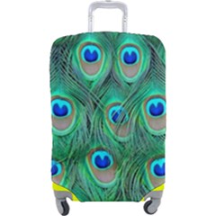 Feather, Bird, Pattern, Peacock, Texture Luggage Cover (large) by nateshop